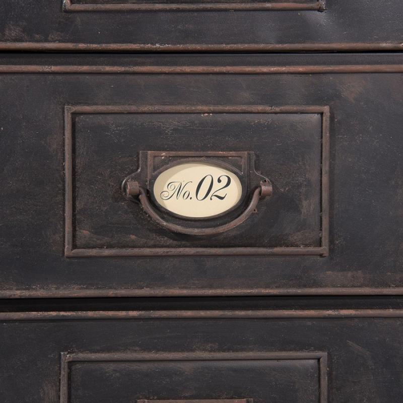 Chest of Drawers Brown Iron Pedestal Cupboard