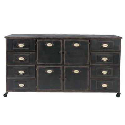 Chest of Drawers Brown Iron Pedestal Cupboard