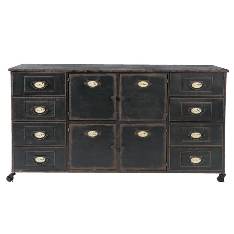 Chest of Drawers Brown Iron Pedestal Cupboard