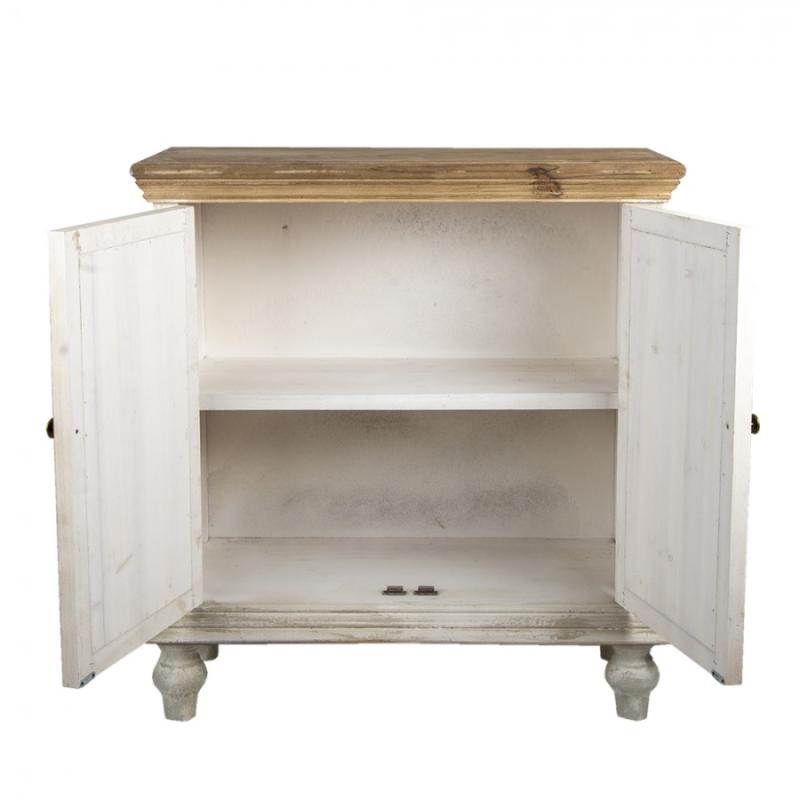 Dresser White Brown Wood Wall Cabinet