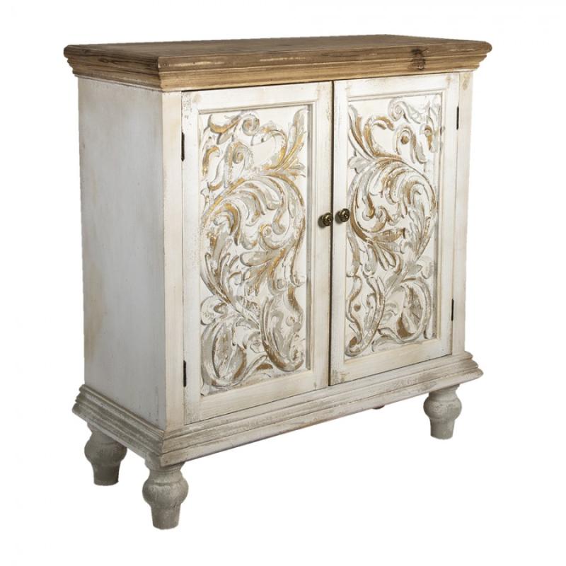 Dresser White Brown Wood Wall Cabinet