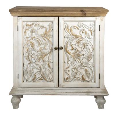 Dresser White Brown Wood Wall Cabinet