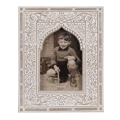 Photo Frame White Brown Wood Picture Frame