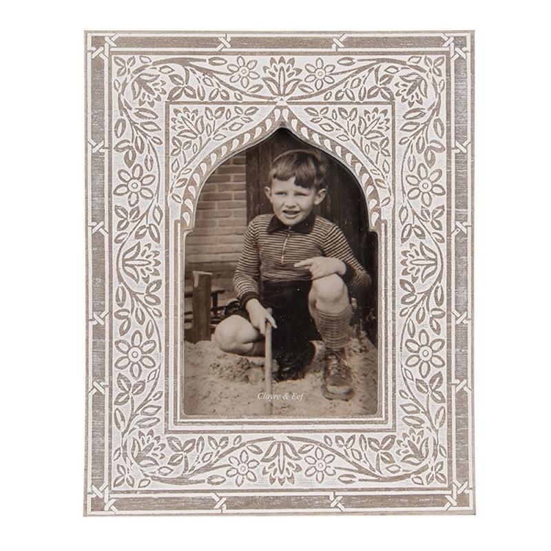 Photo Frame White Brown Wood Picture Frame