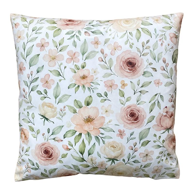 Decorative Cushion Beige Flowers