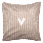 Decorative Cushion Brown Synthetic Heart Cushion Cover with Cushion Filling