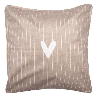 Decorative Cushion Brown Synthetic Heart Cushion Cover with Cushion Filling