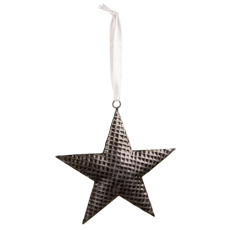 Decorative Pendant Star Grey Iron Christmas Ornament