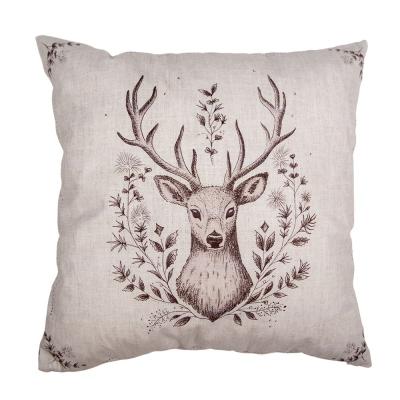 Decorative Cushion Beige Deer Cushion Cover with Cushion Filling