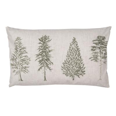 Decorative Cushion Beige Christmas Trees Cushion Cover with Cushion Filling