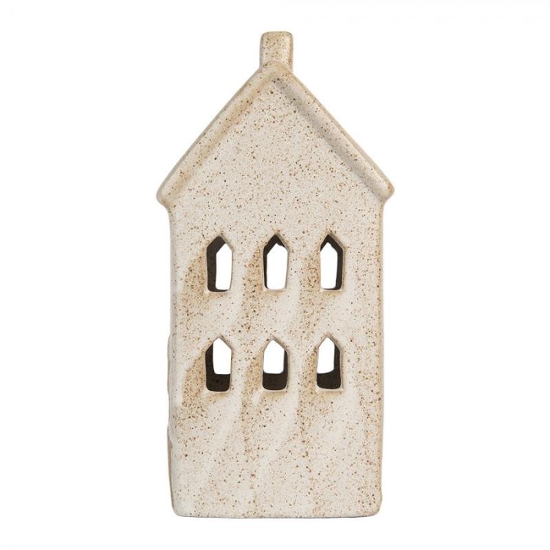 Decorative House with LED Beige Ceramic