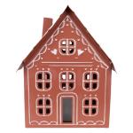 Decorative House with LED Brown Metal