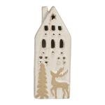 Decorative House with LED Beige Ceramic