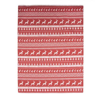 Tea Towel Red Cotton Deer