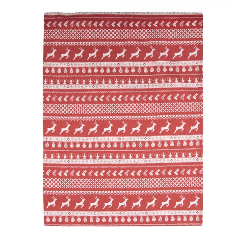 Tea Towel Red Cotton Deer