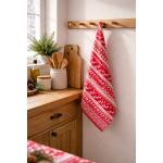 Tea Towel Red Cotton Deer