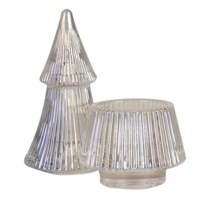 Glass Jar Christmas Tree Transparent Glass Storage Jar Lid