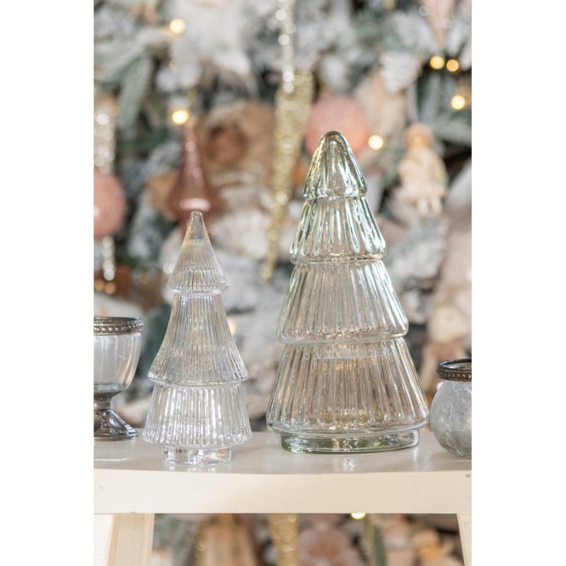 Glass Jar Christmas Tree Transparent Glass Storage Jar Lid