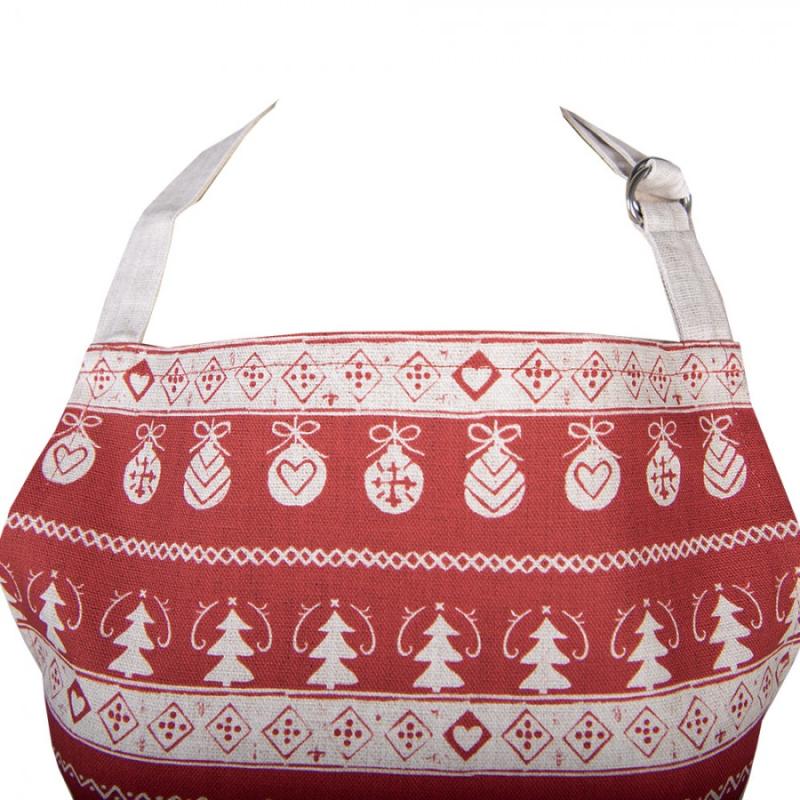 Kitchen Apron Red Cotton Deer