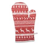 Oven Mitt Red Cotton Deer
