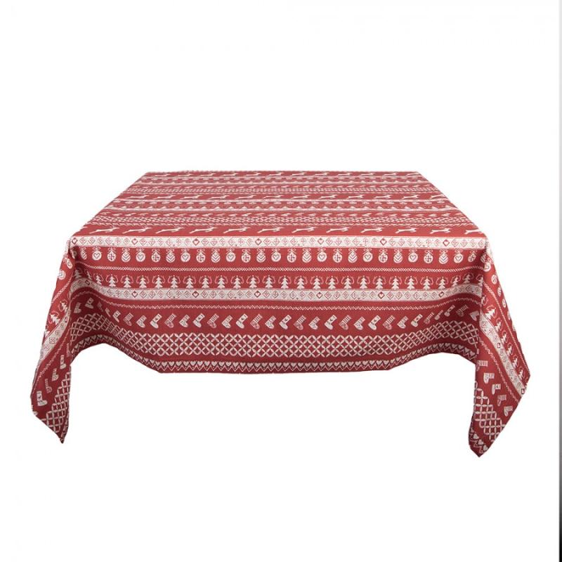 Tablecloth Red Cotton Deer