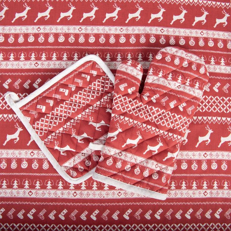 Tablecloth Red Cotton Deer