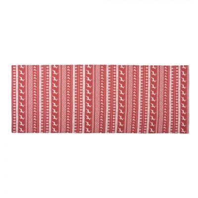 Table Runner Red Cotton Deer