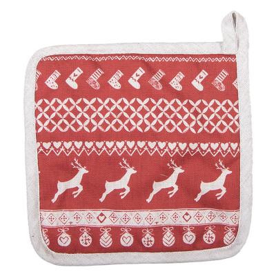 Pot Holder Red Cotton Deer