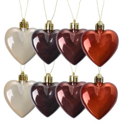 Christmas Bauble Set of 8 Heart Multicoloured
