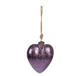 Christmas Bauble Heart Purple Glass Christmas Tree Decorations