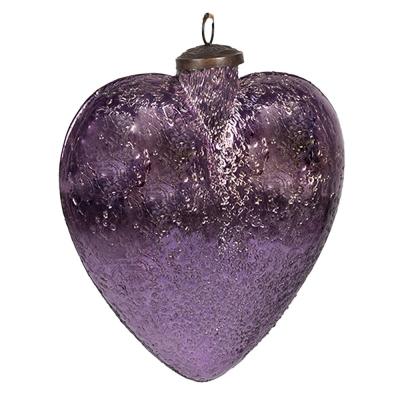 Christmas Bauble Heart Purple Glass Christmas Tree Decorations