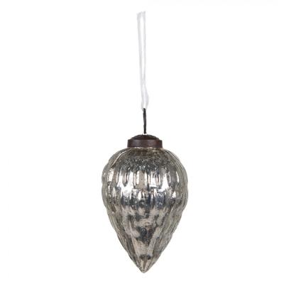 Christmas Bauble Silver colored Glass Christmas Decoration