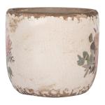 Planter Beige Ceramic Flowers