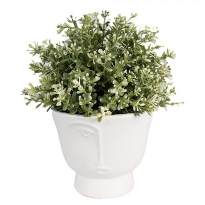 Planter White Ceramic Face Indoor Planter