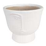 Planter White Ceramic Face Indoor Planter