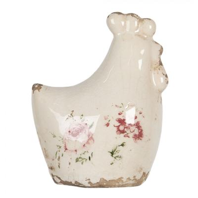 Decoration Chicken Beige Ceramic Flowers