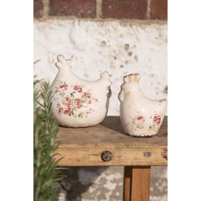Decoration Chicken Beige Ceramic Flowers