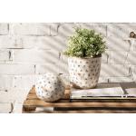 Planter Beige Black Ceramic Hearts Indoor Planter